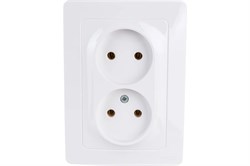 Розетка SYSTEM ELECTRIC Blanca ВLNRS000021, двухместная, встраиваемая, белая, без заземления 41401 - фото 107091