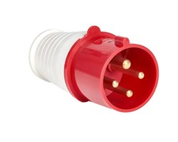 Вилка прямая EKF 024, 3Р+РЕ, 32А, 380В, IP44, с заземлением, переносная, красная 9930 - фото 107456