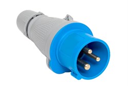 Вилка прямая EKF PROXIMA 013, 2Р+Е, 16А, 220В, IP44, с заземлением, переносная, синяя 4167 - фото 107460