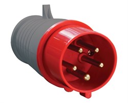 Вилка прямая IEK 015, 3Р+Е+N, 16А, 380В, IP44, с заземлением, переносная, красная 22799 - фото 107476