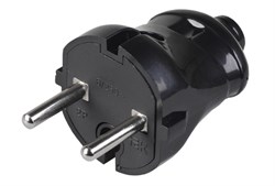 Вилка прямая IEK EVP-20-06-01-К02, 6А, 250В, IP20, без заземления, АБС-пластик, черная 64412 - фото 107491