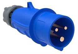 Вилка прямая IEK MAGNUM 023, 2Р+Е, 32А, 220В, IP44, с заземлением, переносная, синяя 17476 - фото 107496