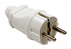 Вилка прямая IN HOME 4140, 16A, 220-230В, IP20, с заземлением, белая 64483 - фото 107499