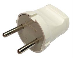 Вилка прямая IN HOME 4142, 10A, 220-230В, IP20, без заземления, белая 62896 - фото 107504