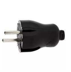 Вилка прямая SmartBuy SBE-10-P04-b, 10А, 250В, IP20, без заземления, черная 54400 - фото 107530