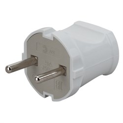 Вилка прямая ЭРА Vx1-W Б0039671, 10А, 220В, IP20, без заземления, белая 65750 - фото 107620