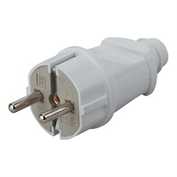 Вилка прямая ЭРА Vx2-W Б0039673, 16А, 220-230В, IP20, с заземлением, белая 62900 - фото 107622