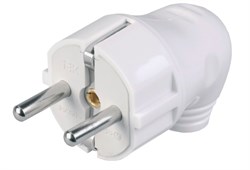 Вилка угловая IEK EVP-11-16-01-К01, 16А, 250В, IP20, с заземлением, АБС-пластик, белая 33091 - фото 107635