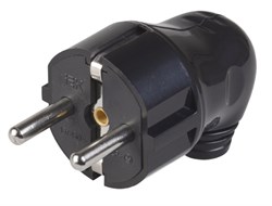 Вилка угловая IEK EVP-11-16-01-К01, 16А, 250В, IP20, с заземлением, АБС-пластик, черная 33092 - фото 107640