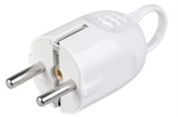 Вилка угловая IEK EVP-12-16-01-К01, 16А, 250В, IP20, с заземлением, АБС-пластик, с ушком, белая 32010 - фото 107645