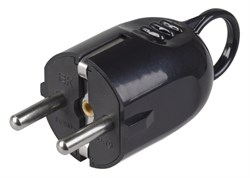Вилка угловая IEK EVP-12-16-01-К02, 16А, 250В, IP20, с заземлением, с ушком, АБС-пластик, черная 64413 - фото 107647