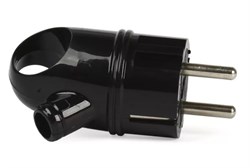 Вилка угловая SmartBuy SBE-16-P03-b, 16А, 250В, IP20, с заземлением, с ушком, черная 54403 - фото 107718