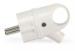 Вилка угловая SmartBuy SBE-16-P03-w, 16А, 250В, IP20, с заземлением, с ушком, белая 54402 - фото 107721