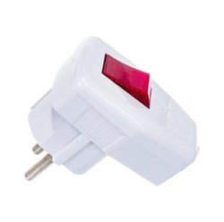 Вилка угловая TDM 1806-0009, 16А, 250В, IP20, с заземлением, с выключателем, белая 8214 - фото 107732