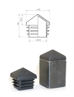 Заглушка Домик 40x40мм, внутренняя, квадратная, черная 89696 - фото 108746