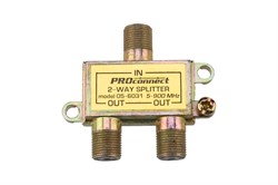 Разветвитель (делитель) антенный, PROCONNECT 05-6031, на 2 выхода, под F-разъем 46764 - фото 108903