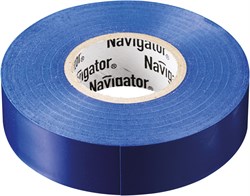 Изолента Navigator NIT-B15-10/BL 71233, 15ммx10м, ПВХ, синий 76208