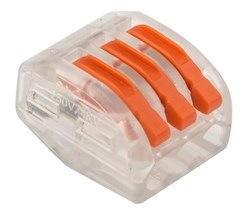 Клемма 3-проводная REXANT 07-5253-1 СМК 222-413, 0.08/2.5x4мм2, без пасты, соединительная 74911 - фото 109559