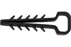 Дюбель-хомут 6x12мм, для крепления плоского кабеля, полипропилен, черный, 50шт в упаковке, поштучно 28119