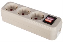 Колодка для удлинителя Lezard Lila, трехместная, 16А, 220-230В, IP20, с заземлением, с выключателем, белая 8841 - фото 110323