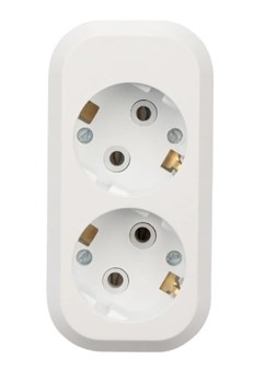 Колодка для удлинителя REXANT 11-8702, двухместная, 10А, 250В, IP20, с заземлением, белая 68425 - фото 110333