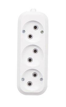 Колодка для удлинителя REXANT 11-8703, трехместная, 6А, 250В, IP20, без заземления, белая 68429 - фото 110337