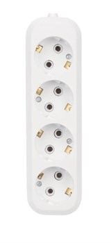 Колодка для удлинителя REXANT Эконом 11-8707, четырехместная, 10A, 220В, IP20, с заземлением, белая 55734 - фото 110351