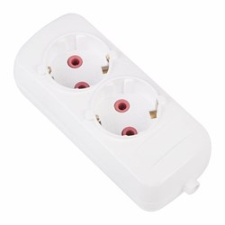 Колодка для удлинителя REXANT Эконом 11-8709, двухместная, 10A, 220В, IP20, с заземлением, белая 55730 - фото 110356