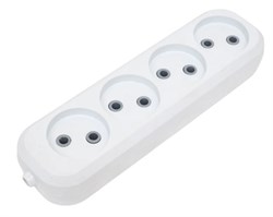 Колодка для удлинителя REXANT Эконом 11-8715, четырехместная, 6A, 220В, IP20, без заземления, белая 55735 - фото 110364