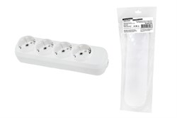 Колодка для удлинителя TDM 1806-0420 Народная, четырехместная, 16А, 250В, IP20, с заземлением, белая 55134 - фото 110435
