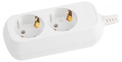 Колодка для удлинителя Эра КХ-2е, двухместная, 16A, 220-230В, IP20, 3500Вт, с заземлением, белая 60283 - фото 110572