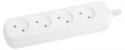 Колодка для удлинителя Эра КХ-4, четырехместная, 10А, 220-230В, IP20, 2200Вт, без заземления, белая 60284 - фото 110588