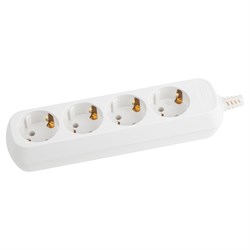 Колодка для удлинителя Эра КХ-4е, четырехместная, 16A, 220-230В, IP20, 3500Вт, с заземлением, белая 60264 - фото 110592