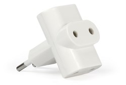 Разветвитель/тройник SMARTBUY SBE-06-A04-3, трехместный, без заземления, т-образный, белый 60146