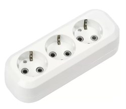 Колодка для удлинителя Smartbuy SBE-16-3-00-Z, трехместная, 16А, 250В, IP20, с заземлением, АБС-пластик, белая 54412 - фото 110933