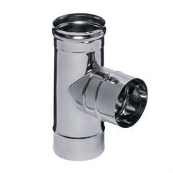 Тройник дымохода, диаметр 120мм, толщина 0.5мм, нержавеющая сталь (AISI 430/0.5мм) 91255