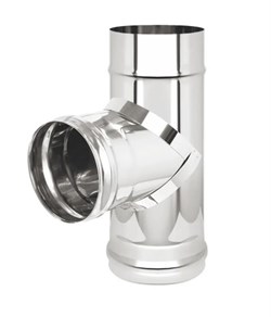 Тройник дымохода, диаметр 130мм, толщина 0.8мм, нержавеющая сталь (AISI 430/0.8мм) 89915