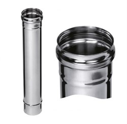 Труба дымохода диаметр 100мм, длина 0.5м, нержавеющая сталь (AISI 430/0.5мм) 91234