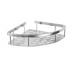 Полка для ванной САНАКС 75068, металлическая, литое дно, хромированная, угловая 46303