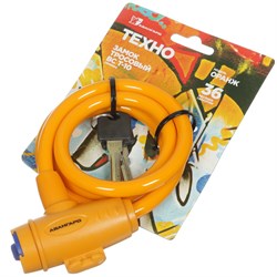 Замок велосипедный АВАНГАРД ВС-Т10 Техно оранж, 1м, тросовый 46834