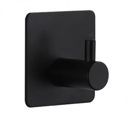 Крючок 1-рожковый BN, квадратный, на липучке, черный 87070