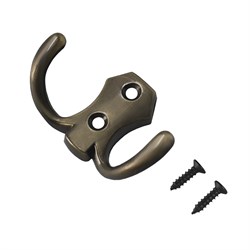 Крючок 2-рожковый СТАНДАРТ 306 В АВ, старая бронза 87188