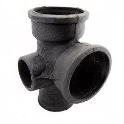 Крестовина двухплоскостная для внутренней канализации, 100/100/50, 90 градусов, правая, чугунная, черная 2564