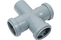 Крестовина одноплоскостная для внутренней канализации,  50/50/50, 87 градусов, полипропиленовая, серая 1324