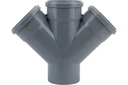 Крестовина одноплоскостная для внутренней канализации, 110/110/110, 45 градусов, полипропиленовая, серая 4927