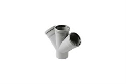 Крестовина одноплоскостная для внутренней канализации, 110/50/50, 45 градусов, полипропиленовая, серая 204