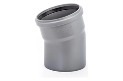 Отвод для внутренней канализации, 110мм, 15 градусов, полипропиленовый, серый 198