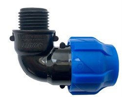 Угол компрессионный переходной Valfex 20х1/2" НР(ш) для ПНД (ПЭ) труб, полиэтиленовый 20055