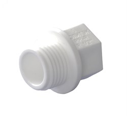 Заглушка комбинированная PPRC 20x1/2" НР(ш), резьбовая, полипропиленовая, белая 2456
