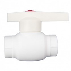 Кран шаровый PPRC 20мм, MeerPlast, полипропилен, белый 70726